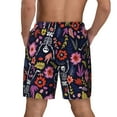 thumbnail image 3 of Xecao Dancing Skeletons Floral Garden for Men's Swimming Trunks Swim Trunks Quick Dry Swim Shorts with Mesh Lining Funny Swimwear Bathing Suits, 3 of 9