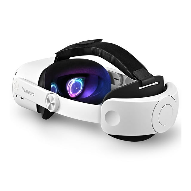 TRANSNOVO Compatible avec Oculus Quest 2 Head Strap, Accessoire VR pour Meta Quest 2, Bracelet Élite Léger Rétractable à un Bouton (Quest 2 Head Strap)