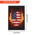 thumbnail image 3 of TEQUAN American Flag Flame Skull Garden Flags, 18 x 12 inch Double Sided Linen Outdoor Flag for Holiday Farmhouse Yard Home Decor, 3 of 7
