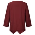 thumbnail image 5 of Clearance under 10.00 LYXSSBYX Womens Long Sleeve Dress Hot Sale Clearance Fashion Woman Long Sleeve Round Neck Solid Blouse Autumn Causal Pullover Tops, 5 of 8