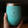 thumbnail image 3 of Bevvee Insulated Wine Tumbler 12 oz Cheers 4 Years Gifts for Wine Enthusiasts Tumblers, 3 of 4