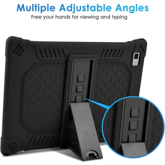 Golden Sheeps Compatible for Dragon Touch Notepad 102 10 Inch Tablet,Blackview Tab 8/8E/Teclast P20hd/M40 10 Inch Tablet Silicone Case with Built in Stand (Black)