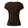 thumbnail image 5 of NJGRAE Plus Size Tops for Women Women’S Slub Knit T-Shirts Women's Summer Top Solid Color Versatile Fashion Short Sleeved Top Seamless Workout T-Shirts Xxl, 5 of 5