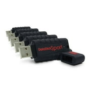 Centon DataStick Pro USB 2.0 Flash Drives, 4GB, Sport Black, Pack Of 5 Flash Drives, DSW4GB5PK