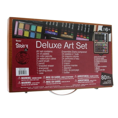 Darice Studio 71 Deluxe Art Set in Wooden Case, 80
