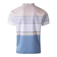 thumbnail image 4 of Telankuip Mens Striped Color Blocking Polo Shirts Summer Lightweight Quick-Dry Short Sleeve Casual Collared T Shirts with Pocket Stretch Slim Fitted Quarter Button Sports Tee 3-Blue XXXL, 4 of 4