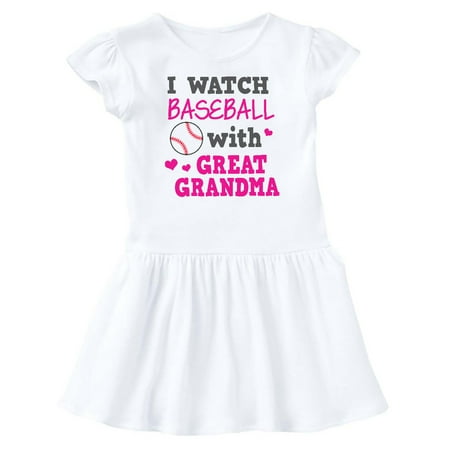 

Inktastic I Watch Baseball with My Great Grandma Gift Baby Girl Dress