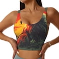 thumbnail image 1 of Balery Hawaiian Style Bald Eagle Sujetadores deportivos con espalda cruzada para mujer, acolchados, sin costuras, de alto impacto, ideales para yoga, gimnasio, entrenamiento y fitness.-Small, 1 of 8