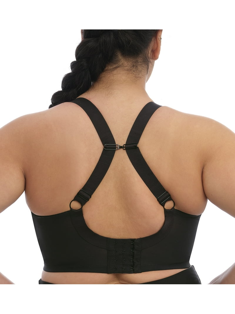 Elomi Energise J-Hook Underwire Sports Bra (8041),36HH,Black