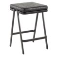 thumbnail image 1 of Taburete industrial Seven de metal negro y piel sintética negra de LumiSource Lumisource CS-SVEN BK+BK, 1 of 2