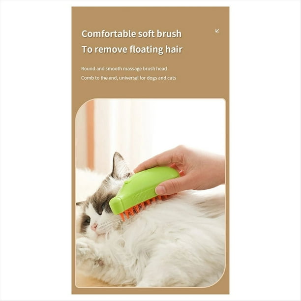 Cepillo de Vapor para Gatos Cepillo para Perros con Vaporizador EléCtrico Cepillos para el Pelo de Gatos para Masajes Peine para el Cuidado de Mascotas Peine para DepilacióN Verde