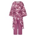 thumbnail image 4 of Mikilon Ensemble Élégant pour Femmes 2 Pcs Été Imprimé Irrégulier Pull Manches Longues Col Rond Violet TG, 4 of 6