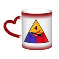 thumbnail image 1 of Taza de café de cerámica para veteranos de la 4.ª División Blindada del ejército de EE. UU., taza de té mágica para la oficina, hogar, taza de cielo estrellado que cambia de color sensible al calor,, 1 of 5