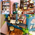 thumbnail image 6 of Dollhouse Miniature House with Furniture, DIY Dollhouse Kit with Dust Proof, Music Movement, 1:24 Scale Creative Room for Gift for Family (Rose Garden Tea House), 6 of 7