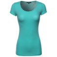 thumbnail image 1 of FashionOutfit Women's All Laced Back Basic Tee, 1 of 3