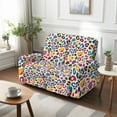 thumbnail image 4 of Xoenoiee Colorful Leopard Print 6 Pieces Recliner Loveseat Covers Stretch Recliner Sofa Slipcover with Elastic Bottom Jacquard Fitted Reclining Couch Cover Furniture Protector with Pockets, 4 of 6