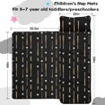 thumbnail image 5 of Baseballs Bats Black Pattern Teens Toddler Nap Mat with Pillow, Sleeping Mat Bag for Preschool Daycare 59"x22", 5 of 6