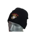 thumbnail image 2 of Made in USA USMC Black Marines Marine Corps EGA Cuffed Beanie Hat Cap WCAP030, 2 of 2