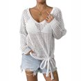 thumbnail image 2 of Neewe Women Summer Knit Vest Cap Sleeve Crochet Tops Hollow Out Cover Up Tank Top Pullover Beach Vacation Clothes, 2 of 7