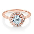 thumbnail image 2 of Gem Stone King 18K Rose Gold Plated Silver Engagement Ring Topaz and Moissanite (1.94 Cttw) (Size 6), 2 of 4