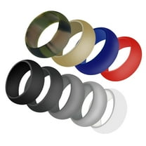 IBASETOY 9pcs Silicone Wedding Bands Women Simple Round Waterproof Assorted Color for Couples