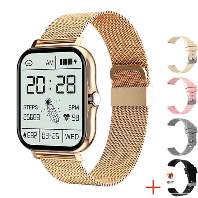 Reloj inteligente para mujer Hombre 1.69quot; Pantalla táctil completa Ritmo cardíaco Rastreador de ejercicios Reloj para damas Llamada Bluetooth Reloj inteligente para Android IOS Tan Jianjun unisex