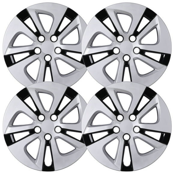 Set of 4 15" Hubcaps Wheel Rims Cover Fit 2016-2022 TOYOTA PRIUS & 2017-2022 TOYOTA PRIUS PRIME & 2020-2024 TOYOTA COROLLA HYBRID Compatible With Alloy Wheels Snap On Installation(15-Inch, Silver Lac