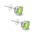 thumbnail image 2 of Swarovski Elements Peridot August Birthstone Stud Earrings, 2 of 3