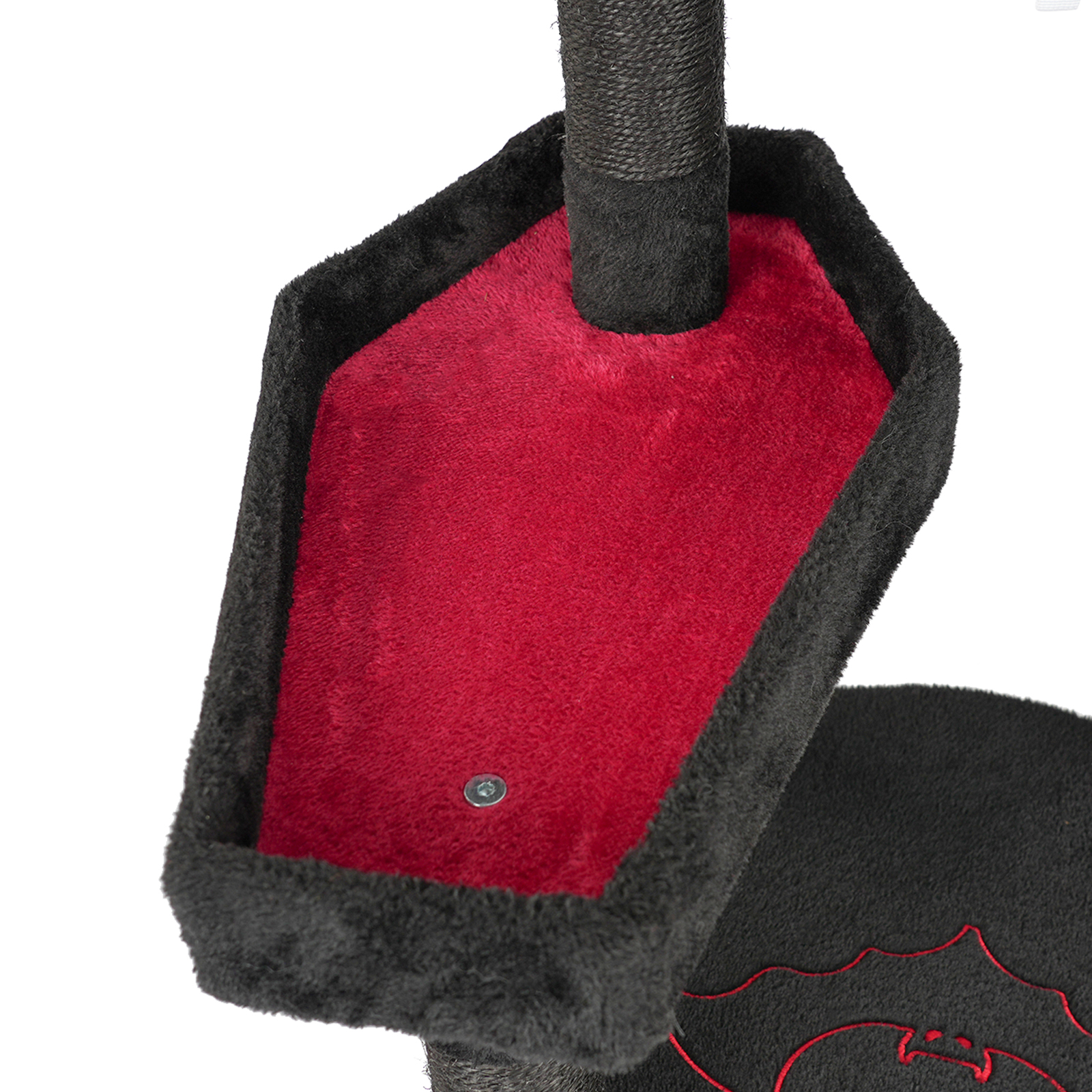 Zimtown 4-Tier Halloween Pet House with Coffin & Tombstone, Gothic Cat & Dog Mansion, Black & Red
