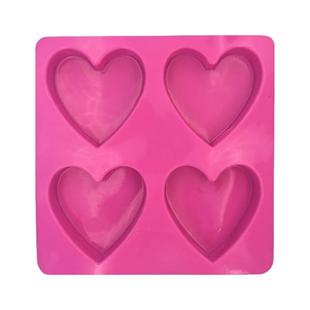 Baofu 4-Hole Heart-Shaped Silicone Mold 3Pcs For Mother's Day Candy Cake Mold Baking