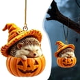 thumbnail image 4 of Xingjin Cute Halloween Pendant, Sleeping Animal In Pumpkin With Witch Hat, Hanging Ornament For Tree Shelf And Window, 4 of 7