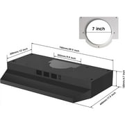 Under Cabinet Range Hood 30 inch Ducted/Ductless Convertible Kitchen Hood Stainless Steel Vent Hood w/LED Light 2 Speed Exhaust Fan Black