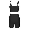 thumbnail image 5 of biudgviw Workout Sets for Women Sleeveless Ribbed Knit Basic Camisole Athletic Biker Legging 2 Piece Yoga Outfits, 5 of 6
