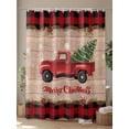 thumbnail image 4 of Christmas Truck Shower Curtain Set, Waterproof Shower Curtains for Bathroom, Winter Xmas Tree Farmhouse Snowflake Plaid Washable Fabric Cloth Bath Curtain for Bathtub with Hooks 66x72 Inches, 4 of 6