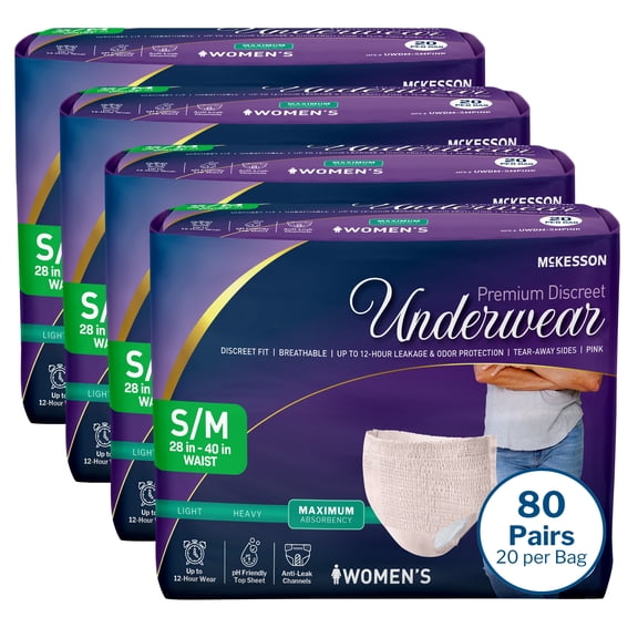 McKesson Disposable Underwear Female Small / Medium, 80 Ct
