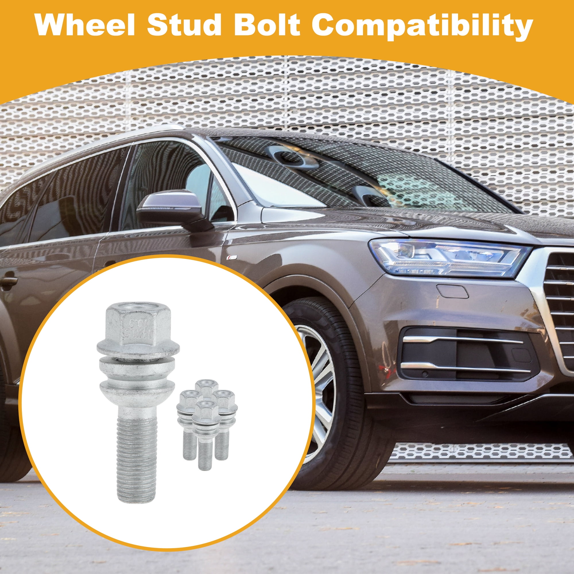 Unique Bargains 5 Pcs M14x1.5 Wheel Lug Stud Set for Audi Q7 2007-2015 Alloy Steel