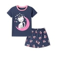 thumbnail image 7 of Bellafa 2-7Y Girls Summer Outfits 100% Cotton Toddler Short Sleeve T-Shirt and Elastic Waist Shorts 2 Piece Clothing Sets, 7 of 7