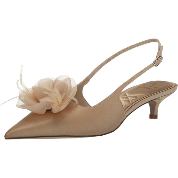 Sam Edelman Women's Faye Slingback Kitten Heel Ecru 10.5M