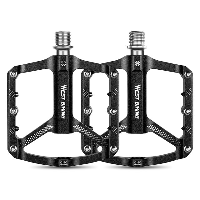 2 pedales de bicicleta antideslizantes Pedales de bicicleta de 3 rodamientos sellados para ciclismo (negro)