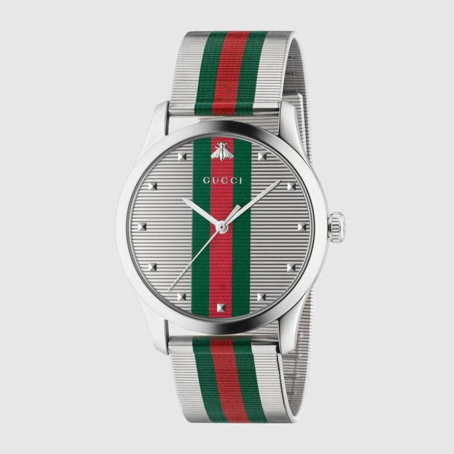 Gucci Men’s G-Timeless Quartz Silver Dial Watch, YA126284