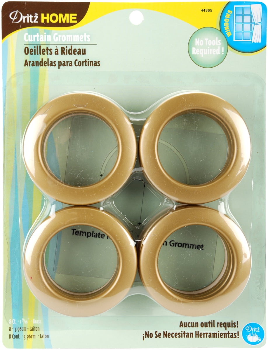 Dritz Home Curtain Grommets 1 9 16 Inner Diameter Plastic Brass Dritz Home Curtain Grommets 1 9 16 Inner Diameter Plastic Brass 8 Pkg Com