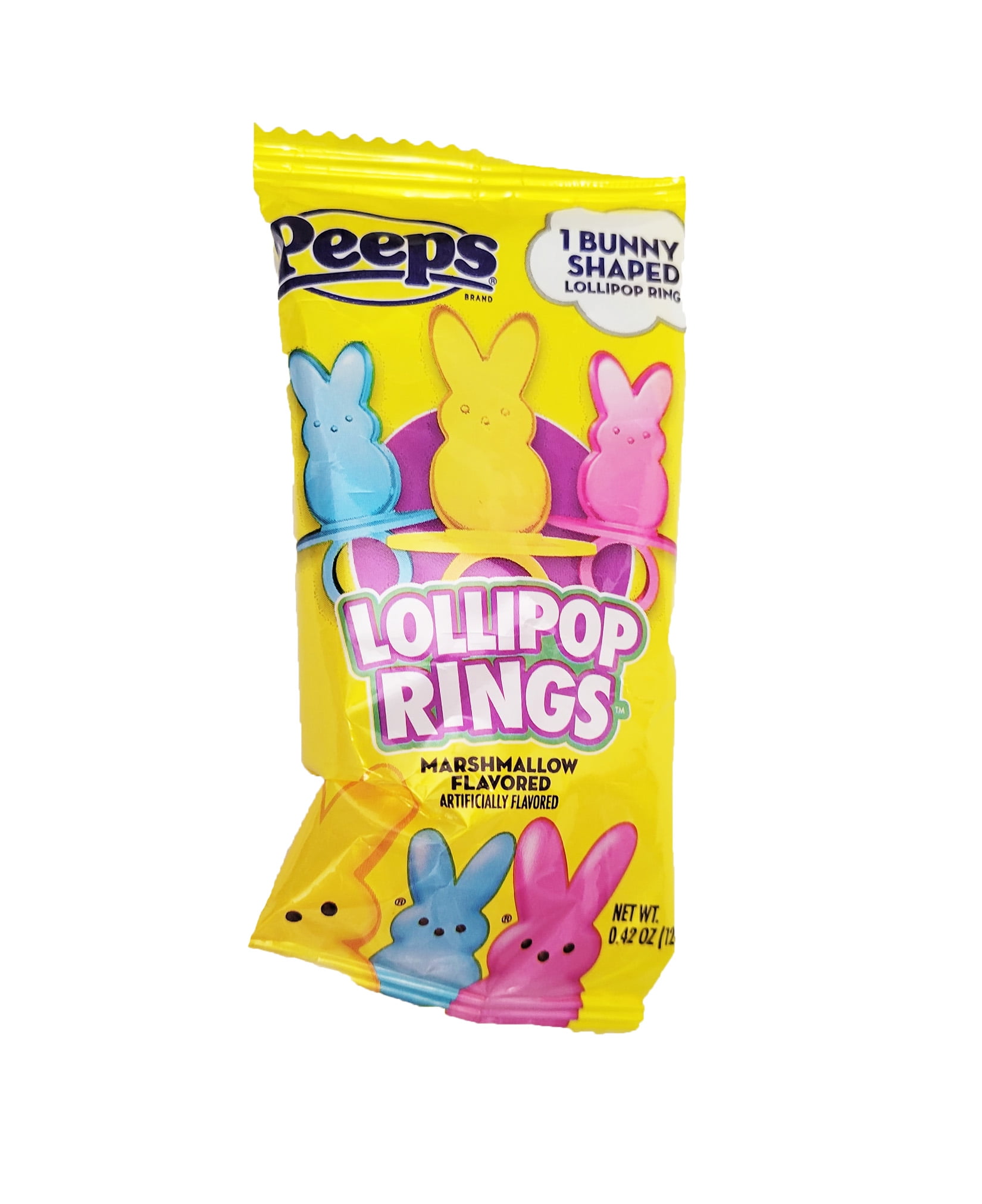 Peeps Bunny Lollipop Ring, Marshmallow Flavored, 1 Each,  0.42 oz