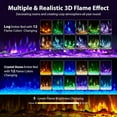 thumbnail image 3 of 72 Inch Electric Fireplace, Wall Recessed & Wall Mounted Fireplace Heater with Remote Control, Adjustable Flame Color, Timer, Touch Screen, 750/1500W, Log & Crystal Decor, 3 of 7