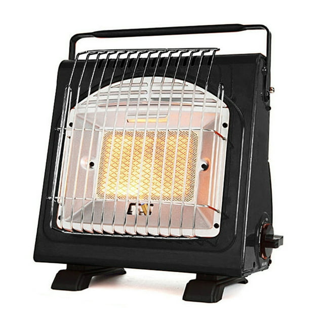 Graflsoa 1700W Portable Butane Gas Heater with Ceramic Heating, Adjustable Iron Oven, Compact Design, Black