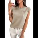 thumbnail image 2 of Suéter Informal de Rayas con Cuello Redondo y Aguja Gruesa para Mujer, Color Caqui, Talla M, 2 of 8