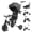Black, variant on XJD Multifunctional 9-in-1 Baby Tricycle Stroller – Foldable Lightweight Toddler Ride-On, Convertible Push Trike with Safety Harness for Ages 1-5, Black