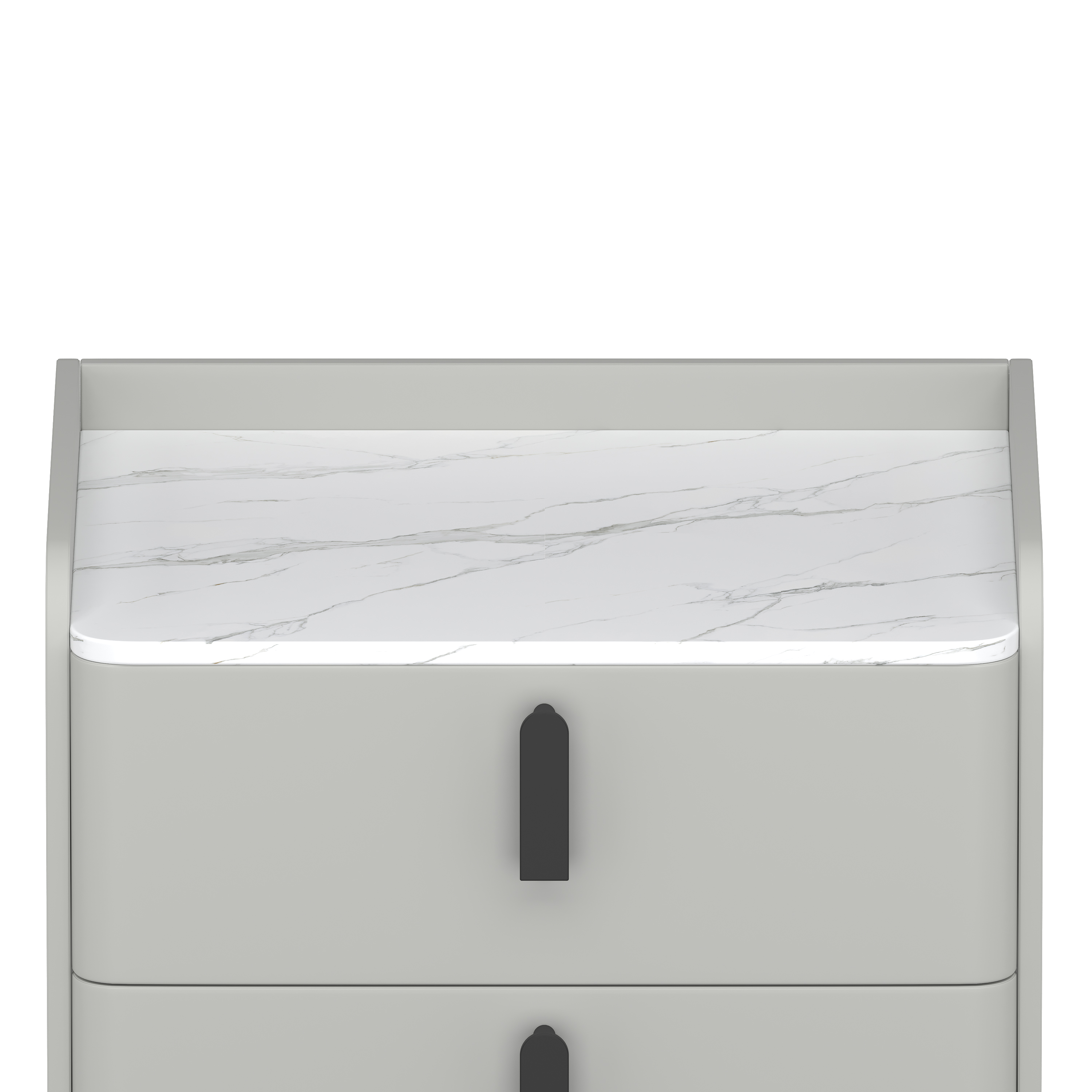 Euroco PU Leather Nightstand with 2 Drawers,Modern Bedside Table End Table for Bedroom, Living Room,Gray
