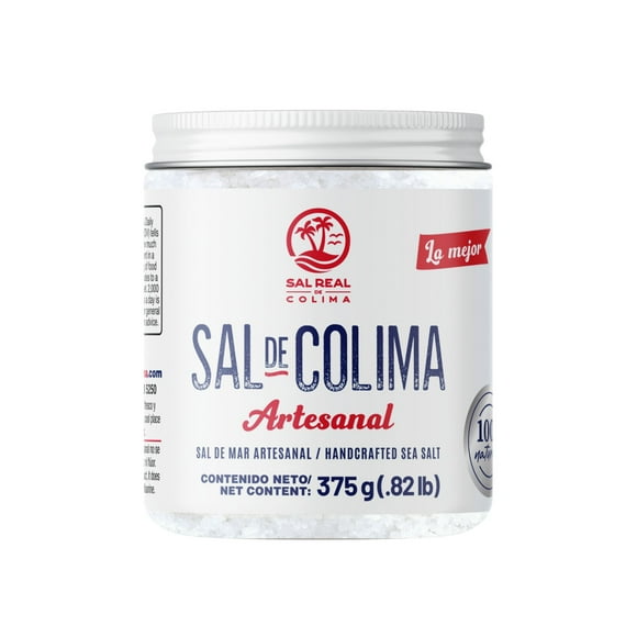 Sal de mar artesanal Sal Real de Colima frasco cristal 375g Sal Real de Colima Frasco cristal 375 g