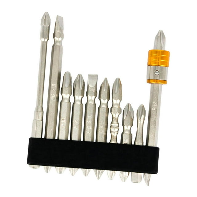 S SERENABLE Cross Head Screwdriver Bit Set Anti Slip Screw Extractor PH2 Screwdriver Bit 11Pcs