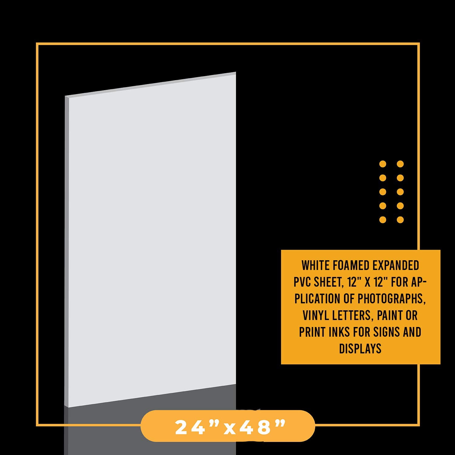 Expanded PVC SheetLightweight Rigid Foam6mm (1/4 inch) 24 x 48 InchesWhite